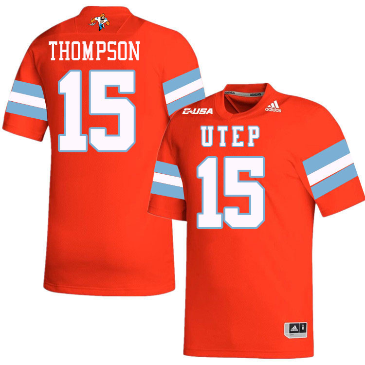 Bryton Thompson UTEP Jersey,UTEP Miners #15 Bryton Thompson College Football Jersey-Throwback